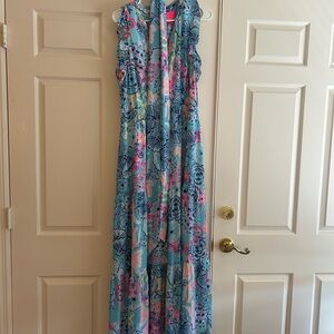 Lilly Pulitzer Bali Blue Once Upon a Tide Destin Maxi Dress